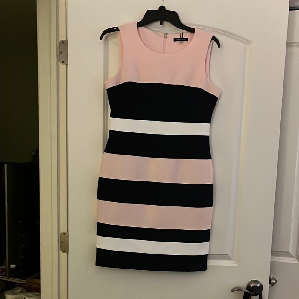 Elegant Tommy Hilfiger Pink and Navy Blue Dress